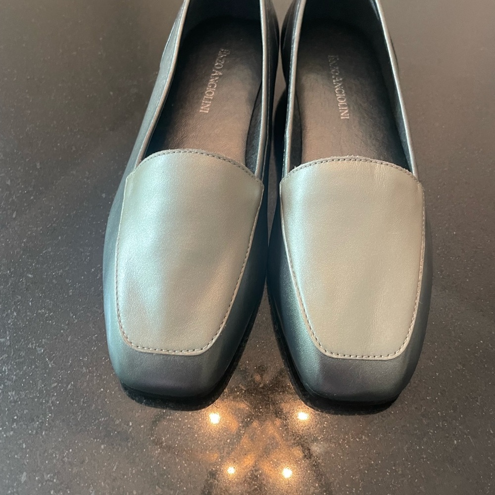 Enzo Angiolini Gray and Pewter leather Flats